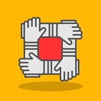 Collaboration Filled Shadow Icon vector