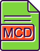 mcd archivo formato lleno diseño icono vector