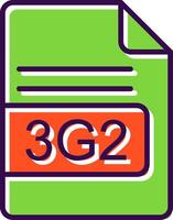 3g2 archivo formato lleno diseño icono vector