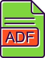 ADF File Format filled Design Icon vector