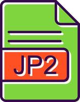 Jp2 File Format filled Design Icon vector