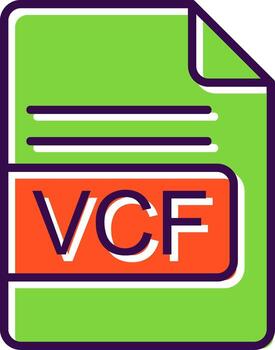 vcf archivo formato lleno diseño icono vector