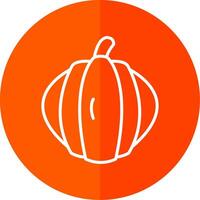 Pumpkin Line Yellow White Icon vector