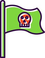 pirata bandera lleno diseño icono vector