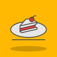 Piece Of Cake Filled Shadow Icon vector