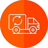 Garbage Truck Line Yellow White Icon vector