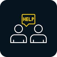 Ask For Help Line Red Circle Icon vector