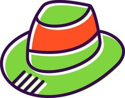 fedora lleno diseño icono vector