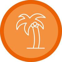 Palm Tree Line Multi Circle Icon vector