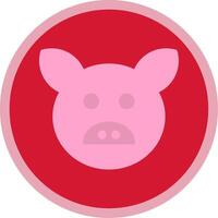 Pig Flat Multi Circle Icon vector