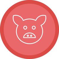 Pig Line Multi Circle Icon vector