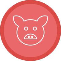 Pig Line Multi Circle Icon vector