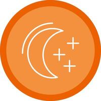 Moon Line Multi Circle Icon vector
