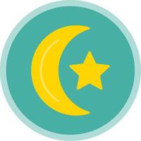 Moon Flat Multi Circle Icon vector