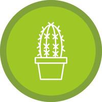 cactus línea multi circulo icono vector