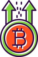 Bitcoin Rise filled Design Icon vector