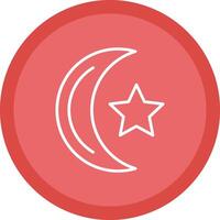Moon Line Multi Circle Icon vector