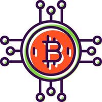 Bitcoin Bitcoin filled Design Icon vector