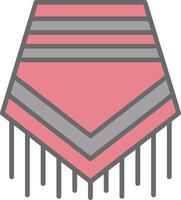 poncho línea lleno ligero icono vector