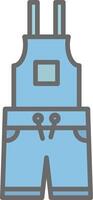 Dungarees Line Filled Light Icon vector