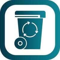 Trash Bin Glyph Gradient Corner Icon vector