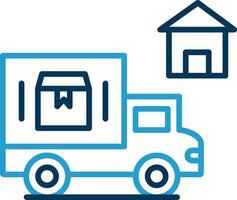 Home Delivery Line Blue Two Color Icon vector