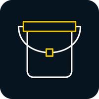 Bucket Line Red Circle Icon vector