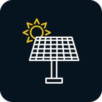 solar energía línea amarillo blanco icono vector