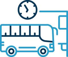 Bus Station Line Blue Two Color Icon vector