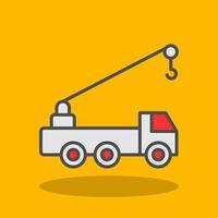 Crane Truck Filled Shadow Icon vector