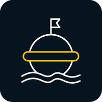 Buoy Line Red Circle Icon vector