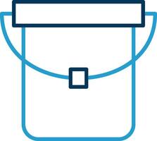 Bucket Line Blue Two Color Icon vector