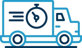 Fast Delivery Line Blue Two Color Icon vector