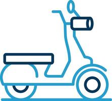 Scooter Line Blue Two Color Icon vector