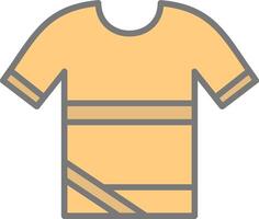 camisa línea lleno ligero icono vector