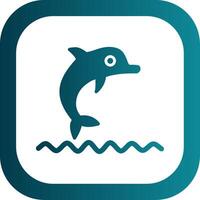delfín espectáculo glifo degradado esquina icono vector