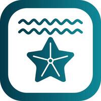 Starfish Glyph Gradient Corner Icon vector