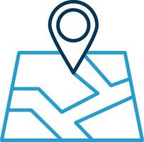 Map Line Blue Two Color Icon vector