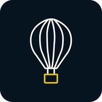 Hot Air Balloon Line Yellow White Icon vector