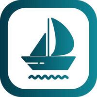 Yacht Glyph Gradient Corner Icon vector