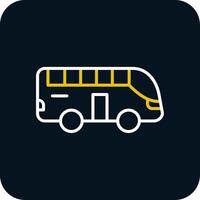 Tour Bus Line Yellow White Icon vector