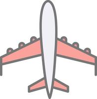 avión línea lleno ligero icono vector