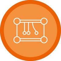 Newtons Cradle Line Multi Circle Icon vector