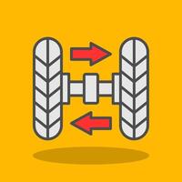 Wheel Alignment Filled Shadow Icon vector