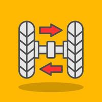 Wheel Alignment Filled Shadow Icon vector