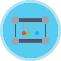 Newtons Cradle Flat Multi Circle Icon vector