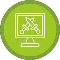 Monitor Screen Line Multi Circle Icon vector