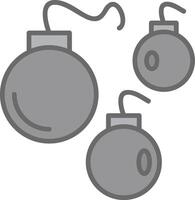 Bombs Line Filled Light Icon vector