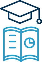 Learning Analytics Line Blue Two Color Icon vector