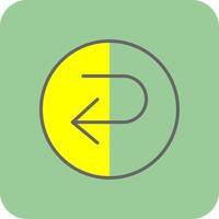 U Turn Filled Yellow Icon vector